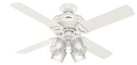 White Brunswick Ceiling Fan 52in