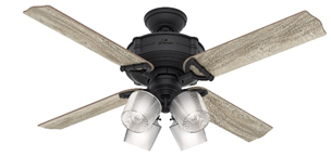 Black Brunswick Ceiling Fan 52in