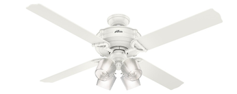 White Brunswick Ceiling Fan 60in
