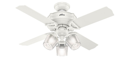 White Brunswick Ceiling Fan 44in