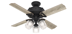 Black Brunswick Ceiling Fan 44in