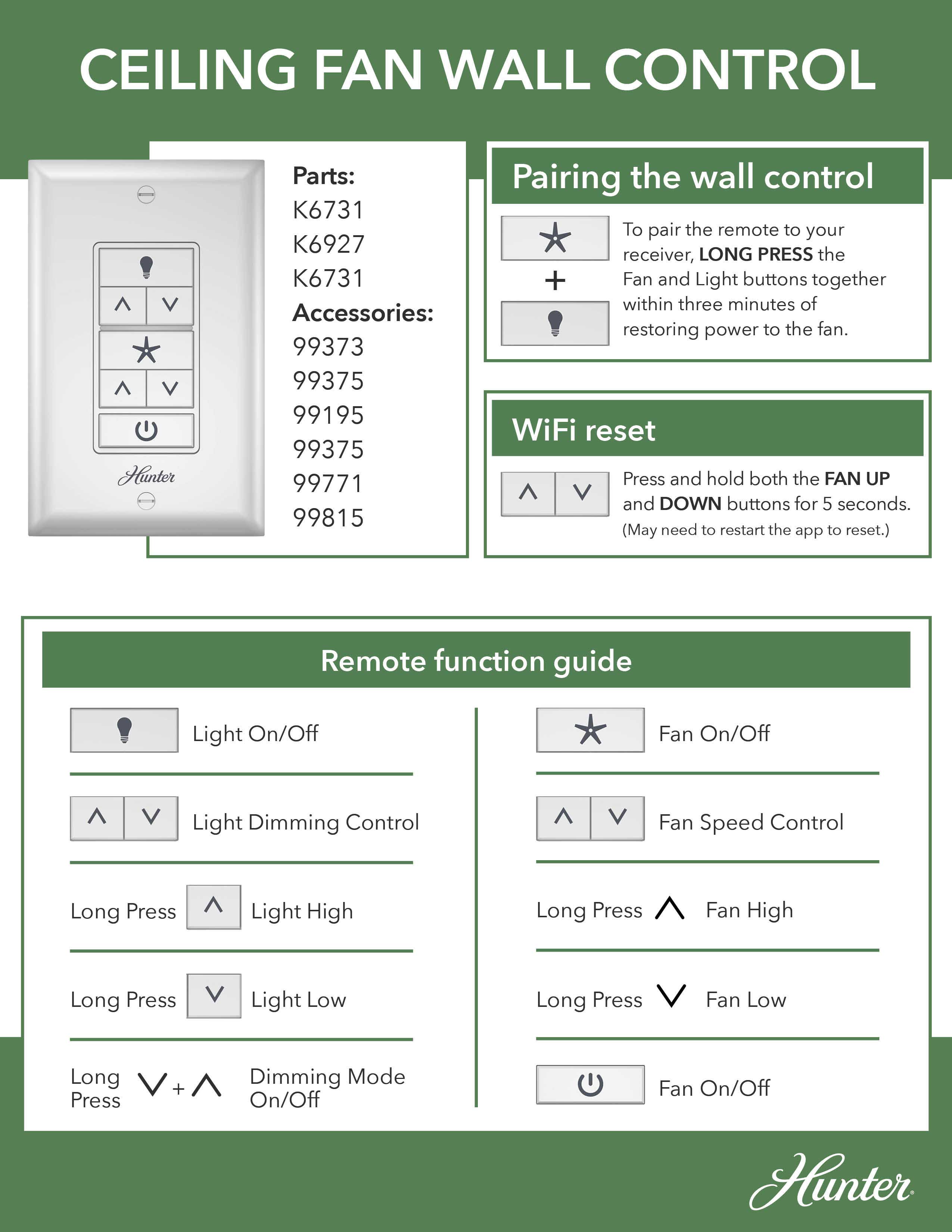 Wall Control Instructions